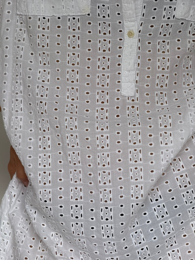 Vintage Embroidered Tunic White 6262