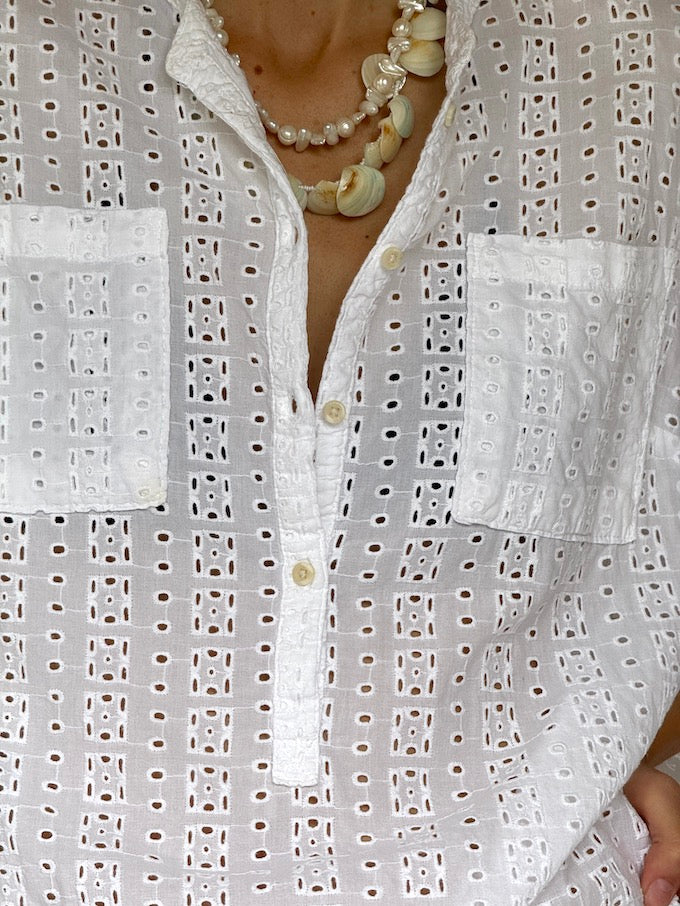 Vintage Embroidered Tunic White 6262