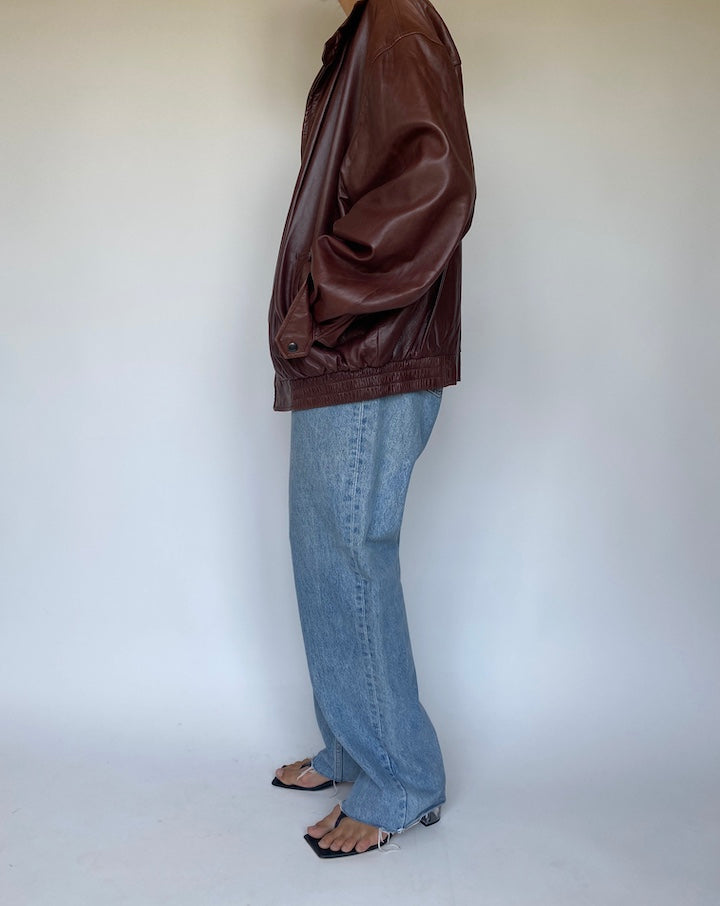 VINTAGE OVERSIZED BEAUTIFUL LEATHER JACKET 3382