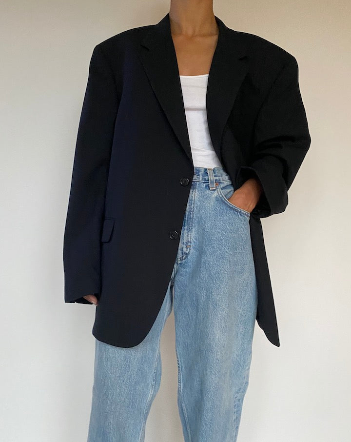 VINTAGE BLACK SINGLE BREASTED BLAZER 2868