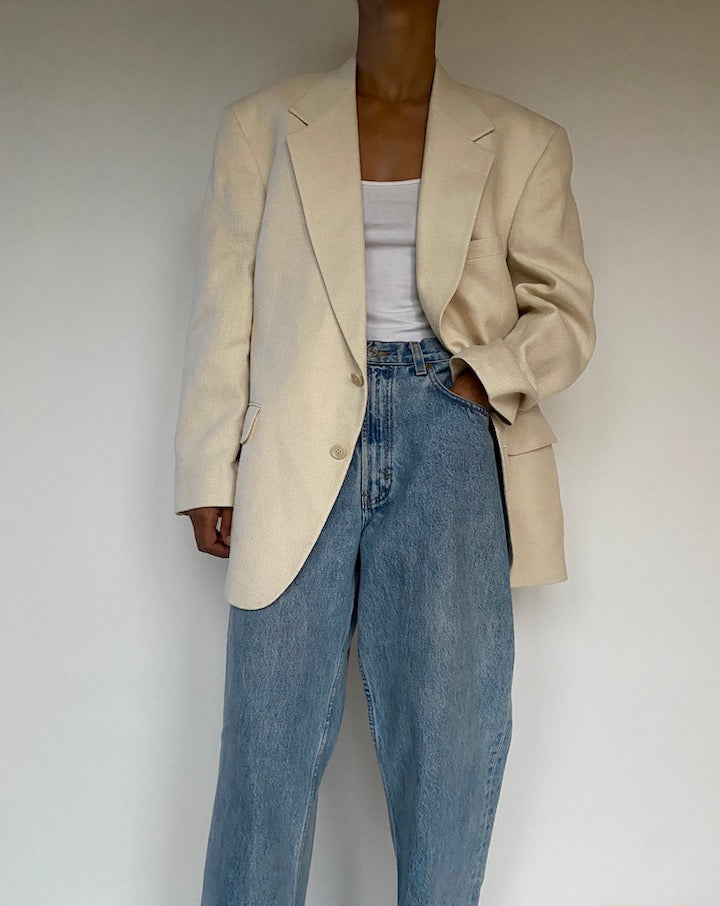 VINTAGE CREAM OVERSIZED BLAZER 2869