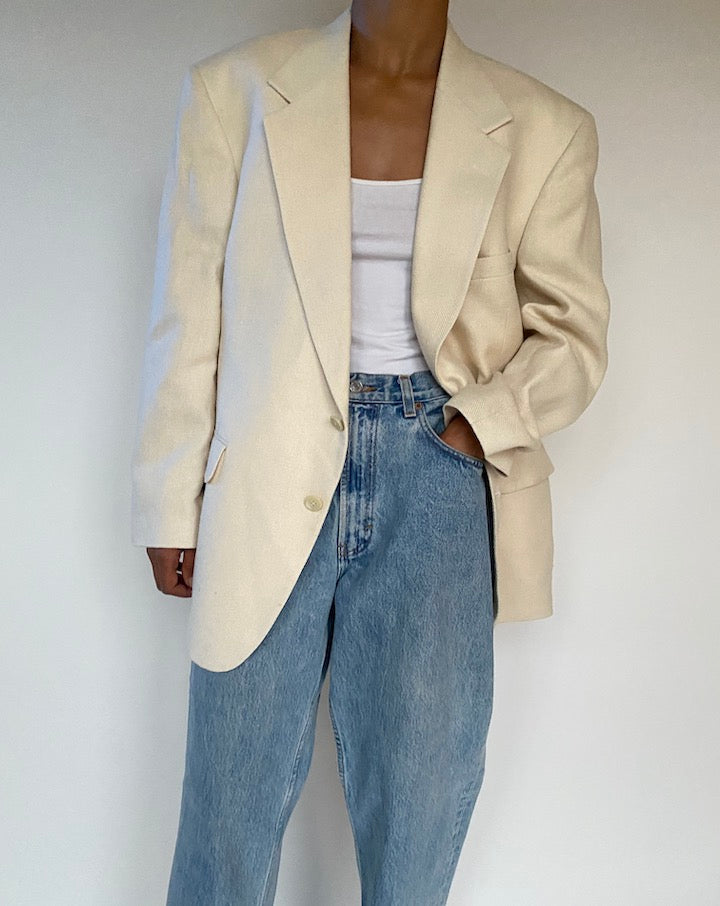 VINTAGE CREAM OVERSIZED BLAZER 2869