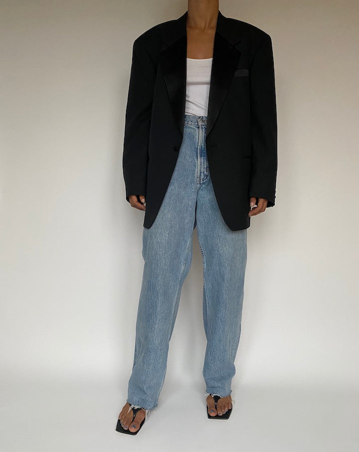 VINTAGE SINGLE BREASTED BLACK BLAZER 2871