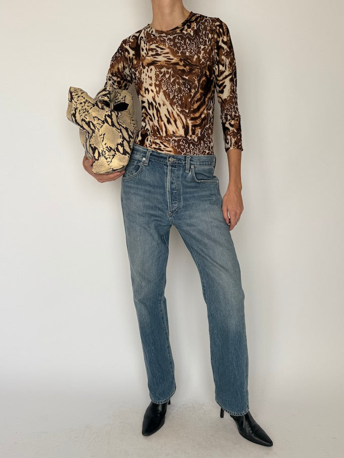 Vintage Animal Print Top 6623