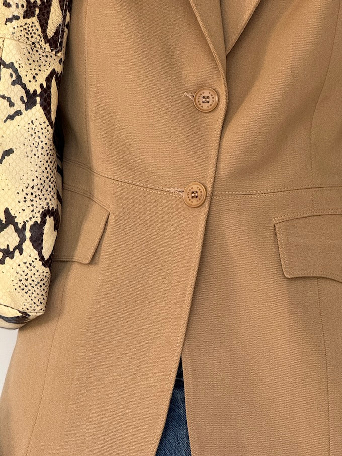 Vintage fitted blazer beige 6211