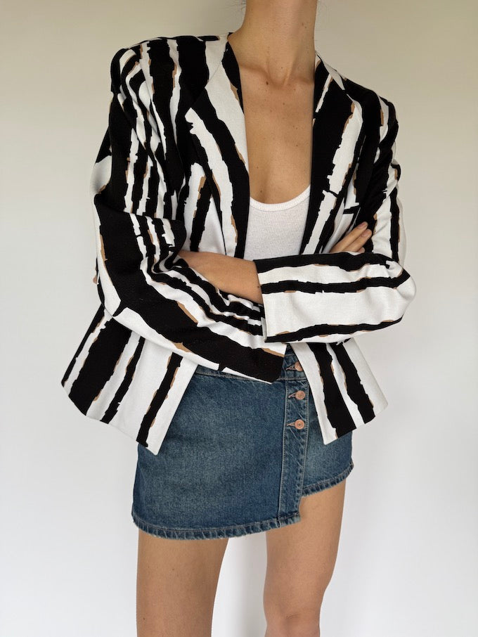 Vintage Animal Printed Blazer 5757