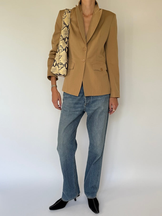 Vintage fitted blazer beige 6211