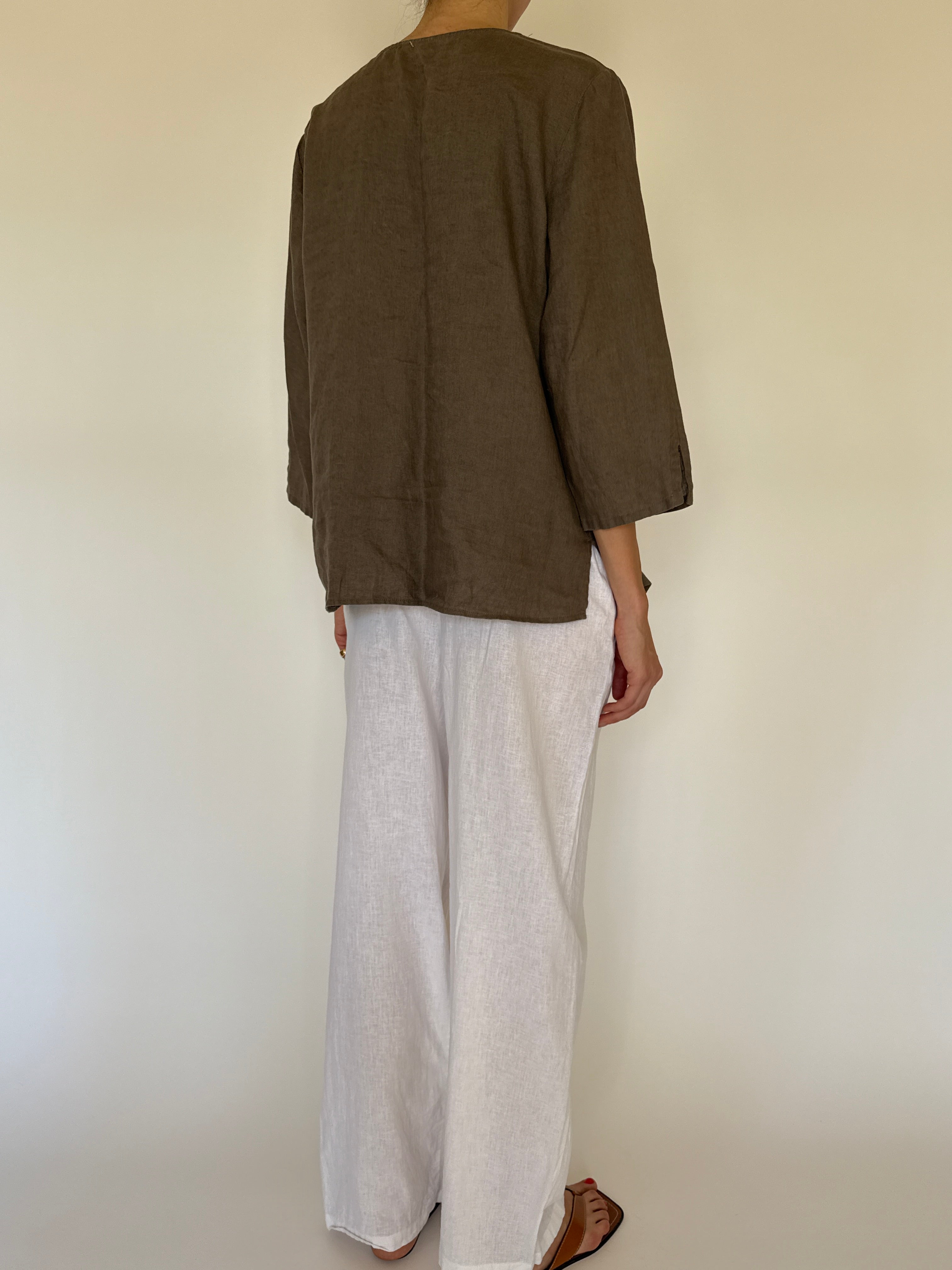 Vintage brown embellished tunic top back view
