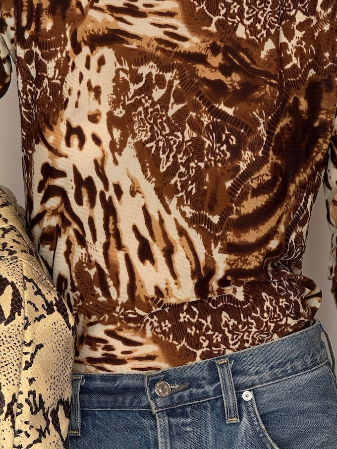 Vintage Animal Print Top 6623