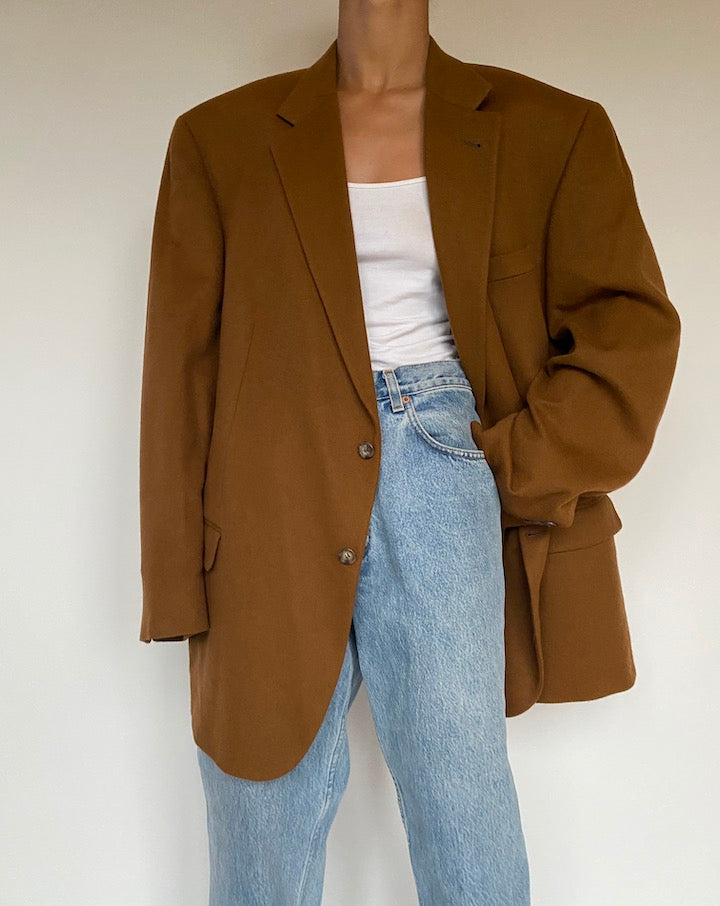 VINTAGE BROWN CAMEL HAIR BLAZER 2873