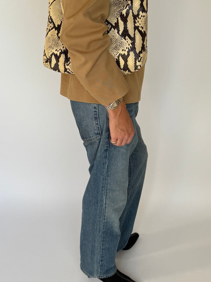 Vintage fitted blazer beige 6211