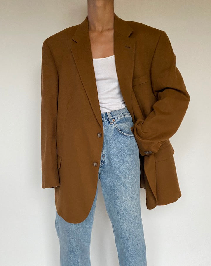 VINTAGE BROWN CAMEL HAIR BLAZER 2873
