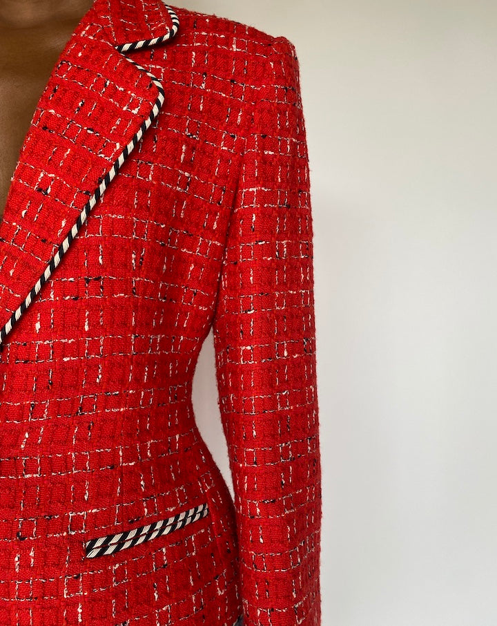 VINTAGE RED TWEED BLAZER 2507