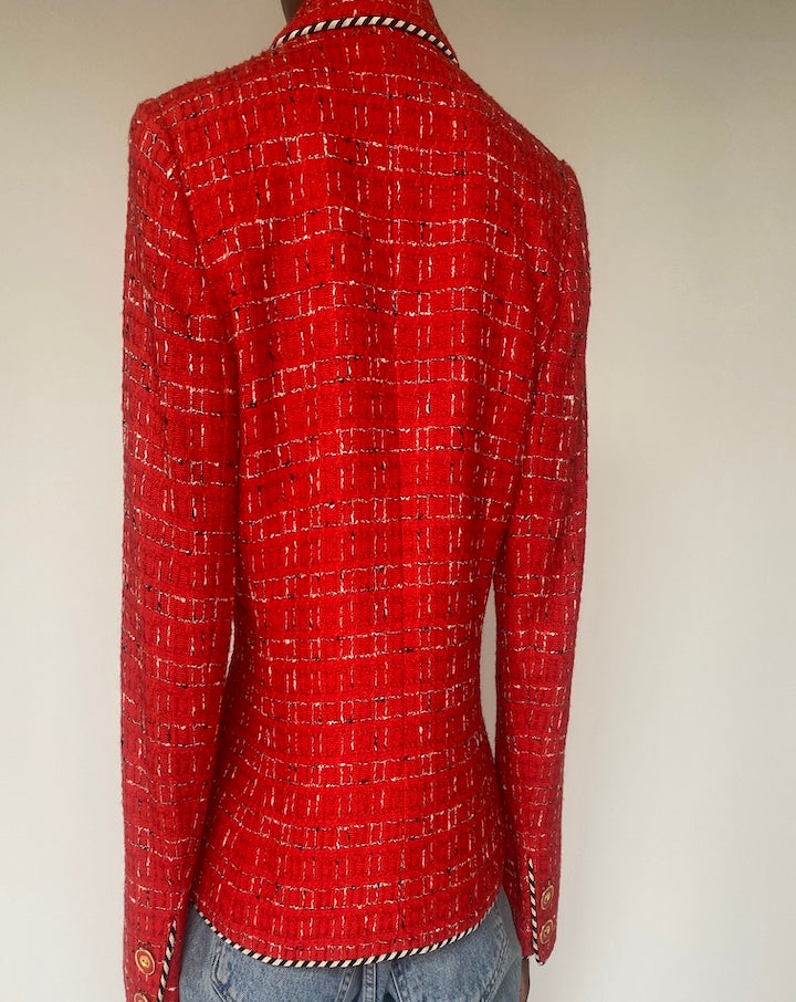 VINTAGE RED TWEED BLAZER 2507