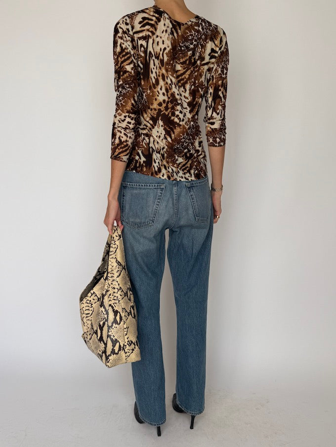 Vintage Animal Print Top 6623