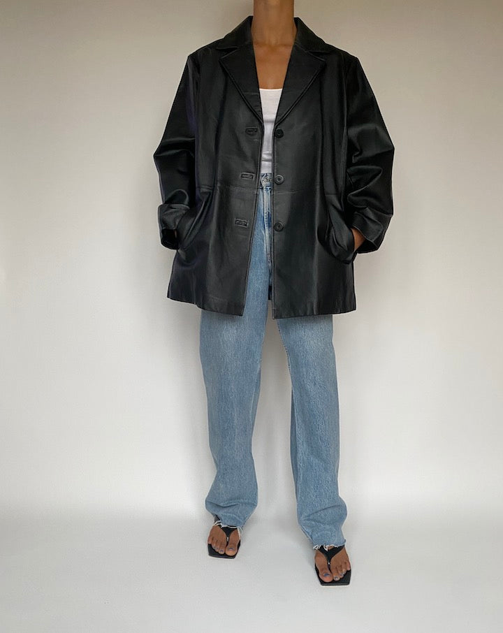 VINTAGE BLACK LEATHER JACKET 2874