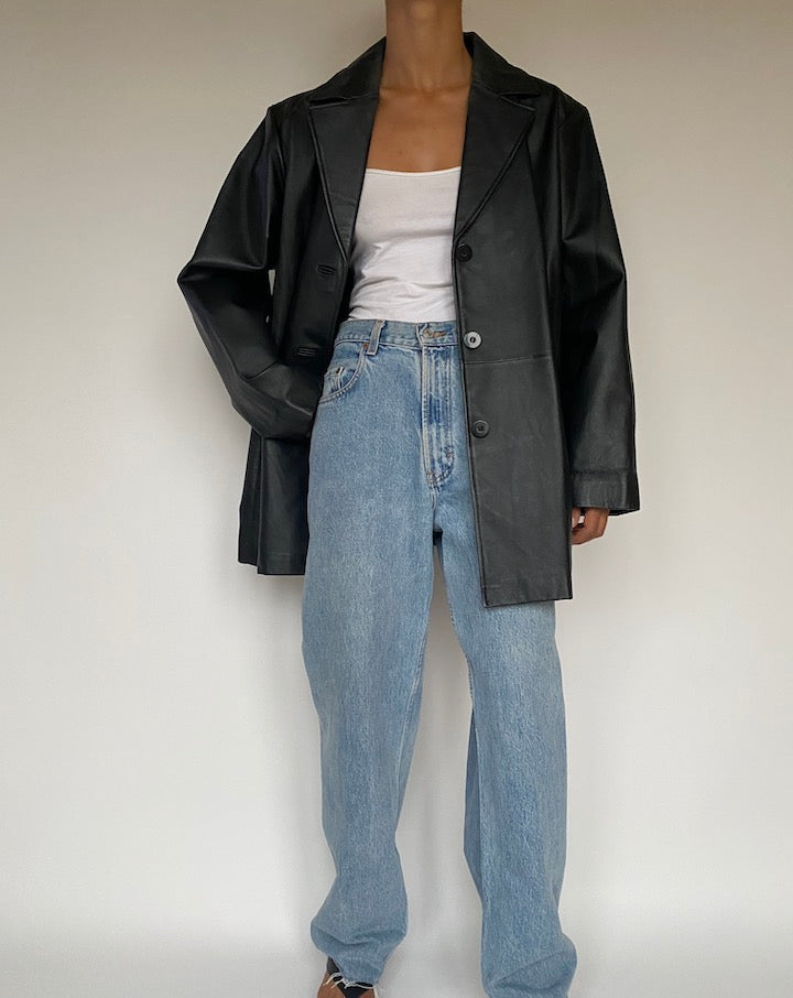 VINTAGE BLACK LEATHER JACKET 2874