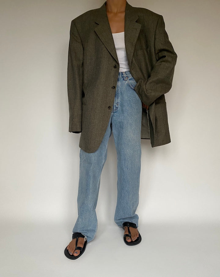 VINTAGE OVERSIZED CHECKED BLAZER 2875