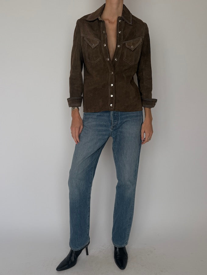 Vintage Suede Leather Shirt 6625