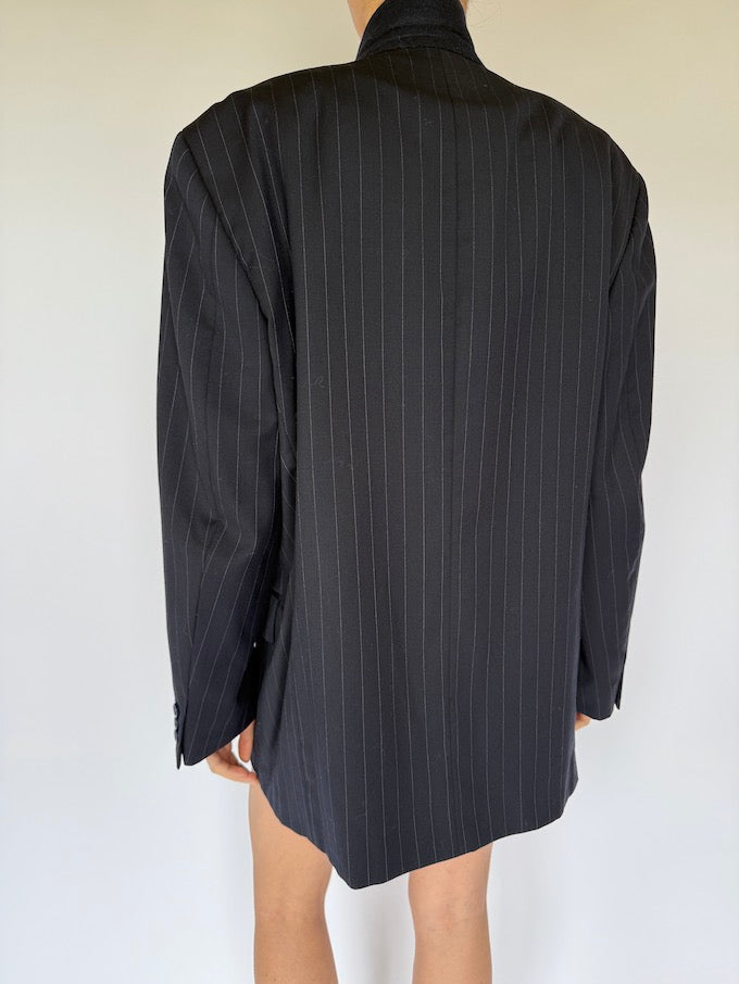 Vintage pinstripe blazer navy 5696