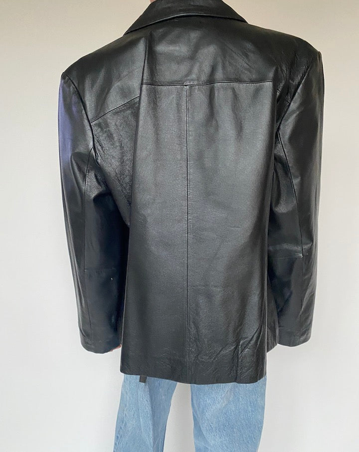 VINTAGE BLACK LEATHER JACKET 2877