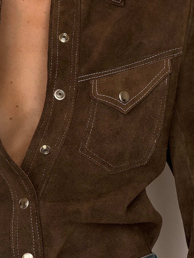 Vintage Suede Leather Shirt 6625