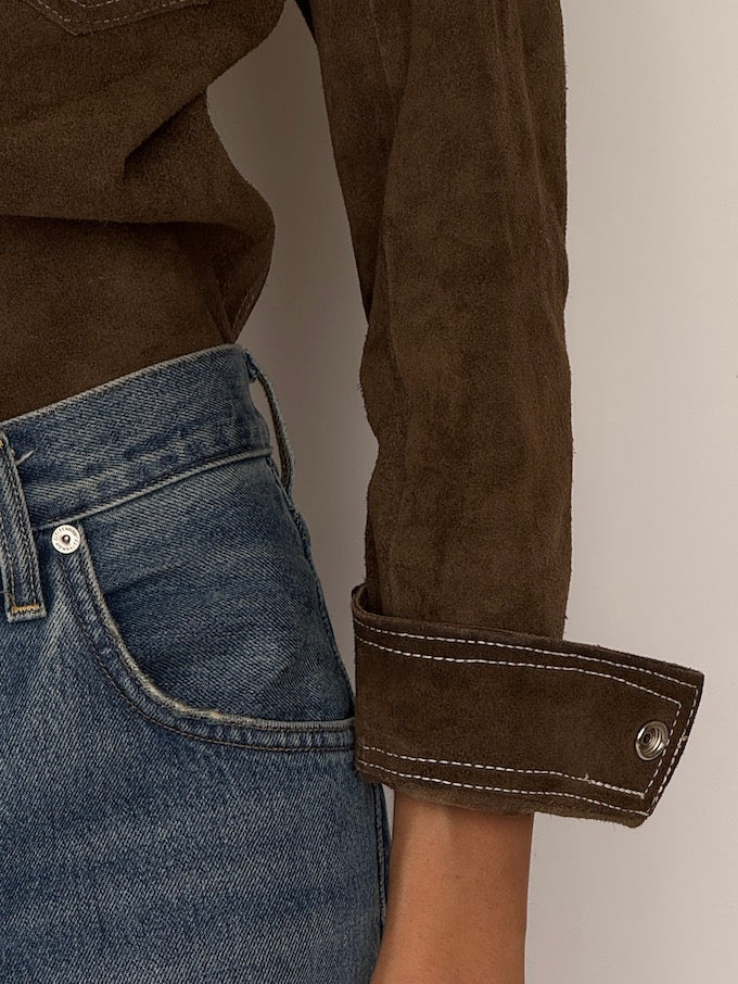 Vintage Suede Leather Shirt 6625