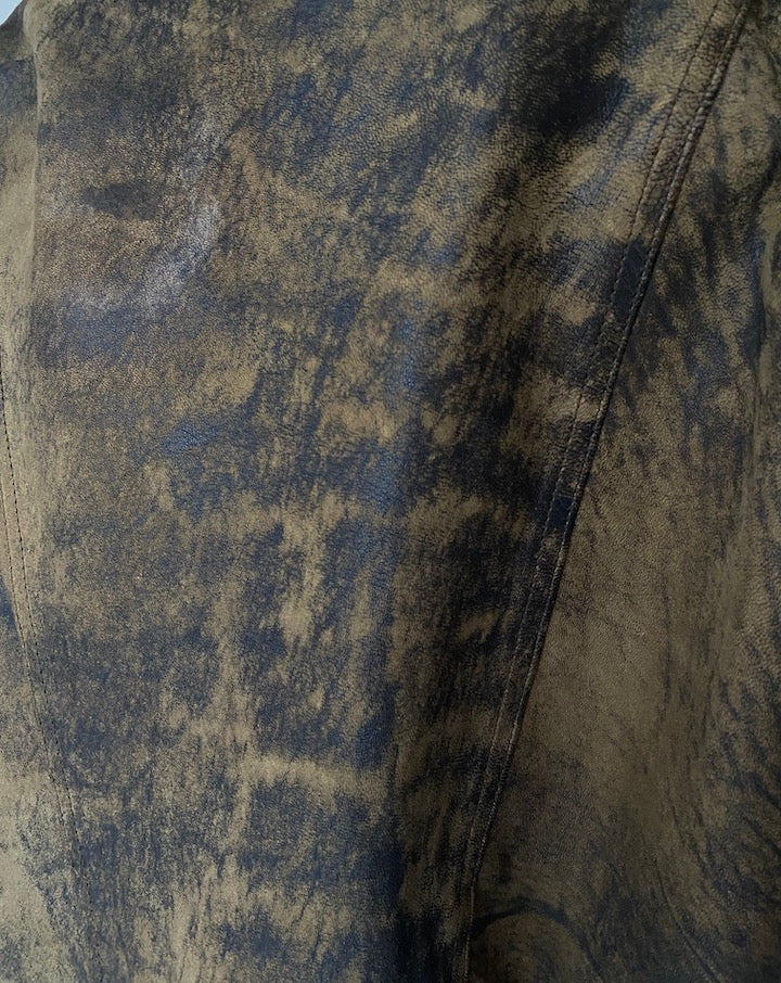 VINTAGE OVERSIZED BOXY BROWN LEATHER JACKET 2878