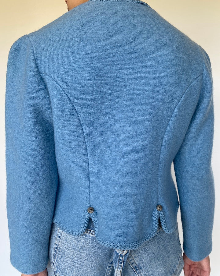 VINTAGE BLUE WOOL CARDIGAN 3401