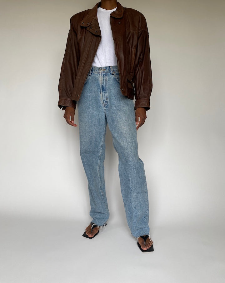 VINTAGE BROWN LEATHER JACKET 3811