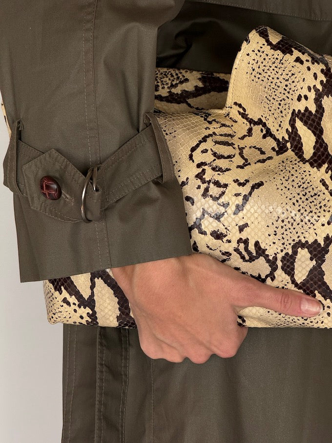 Vintage Olive Trench Coat