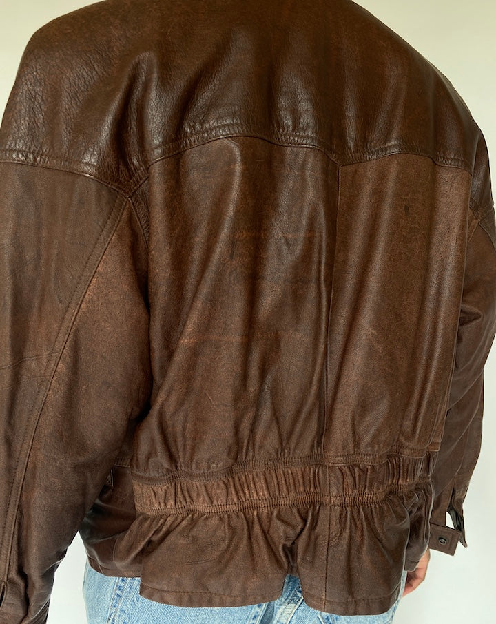 VINTAGE BROWN LEATHER JACKET 3811