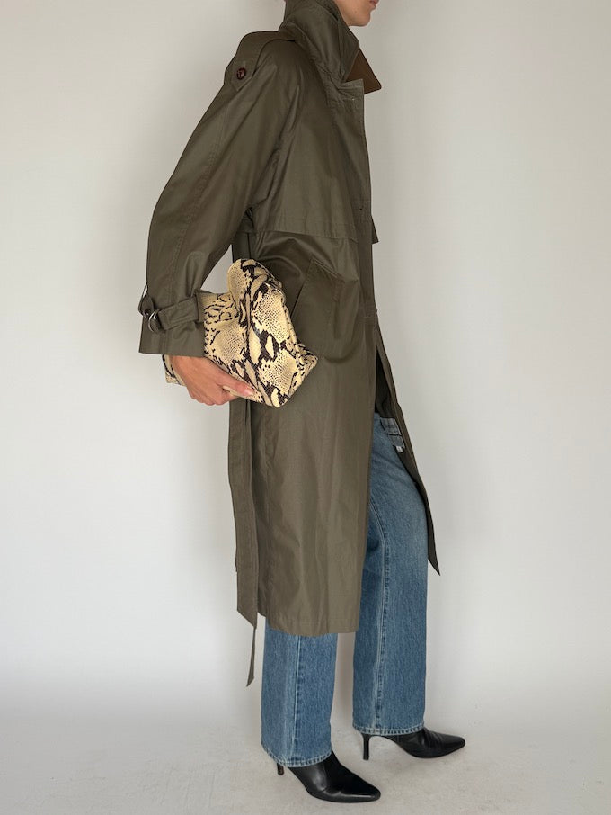 Vintage Olive Trench Coat