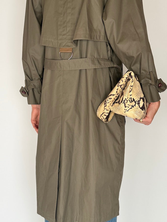 Vintage Olive Trench Coat
