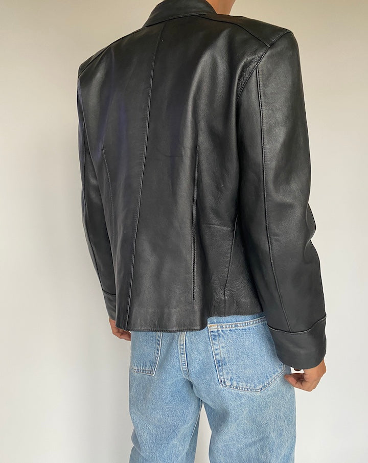 VINTAGE BLACK LEATHER JACKET 2887