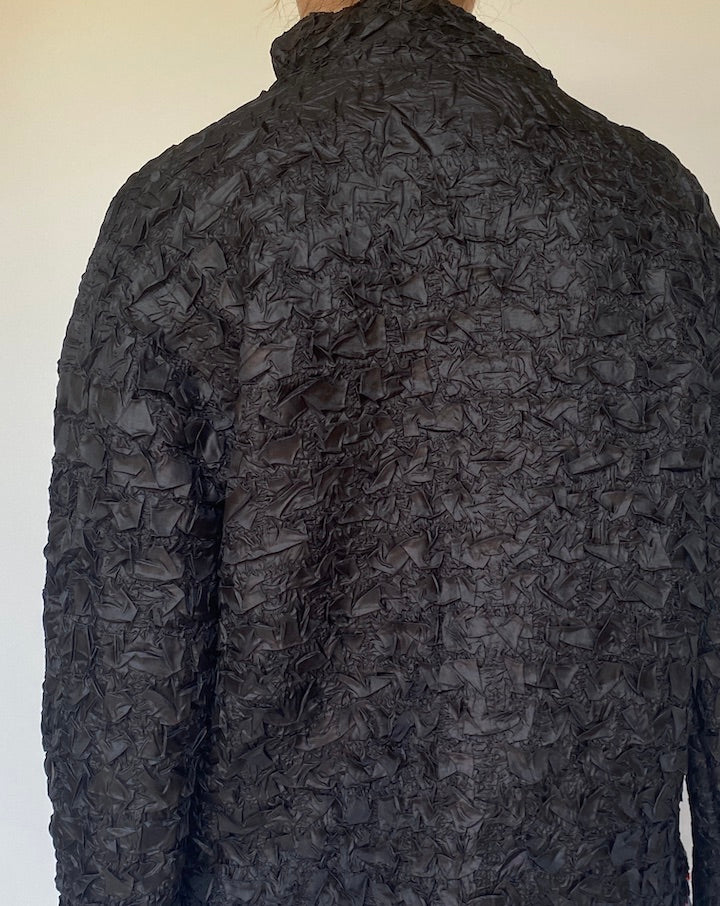 VINTAGE BLACK CRINKLE EFFECT CARDIGAN 3405