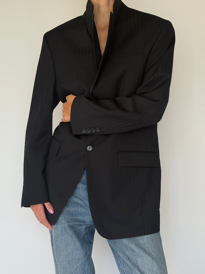 Vintage Striped Wool Blazer 5839