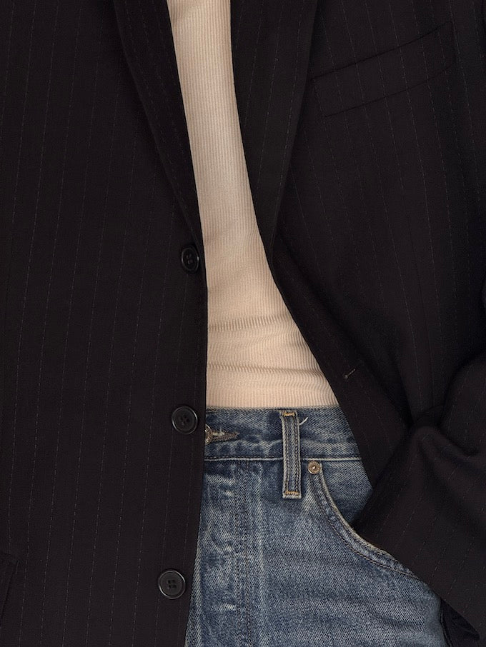 Vintage Pinstripe Blazer Navy