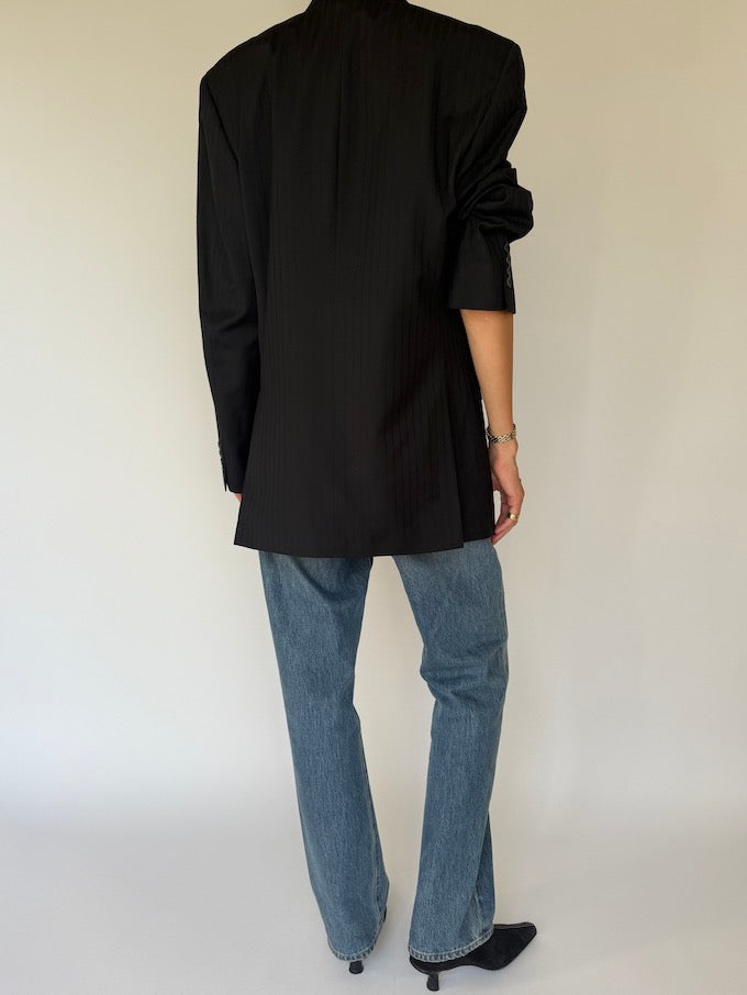 Vintage Striped Wool Blazer 5839