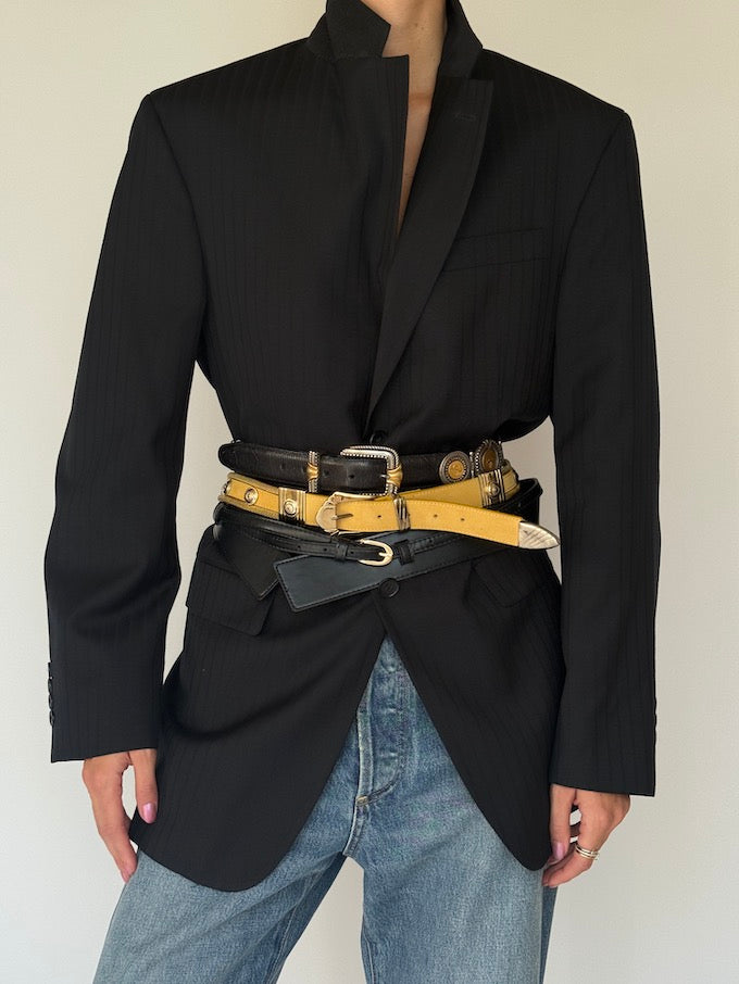 Vintage Striped Wool Blazer 5839