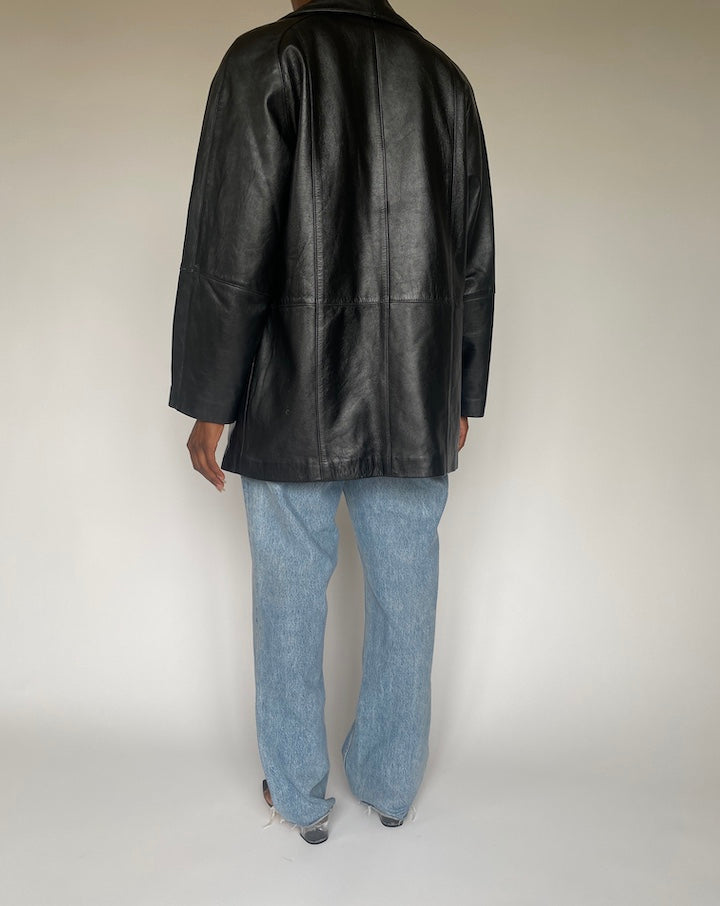 VINTAGE BLACK LEATHER JACKET 3816