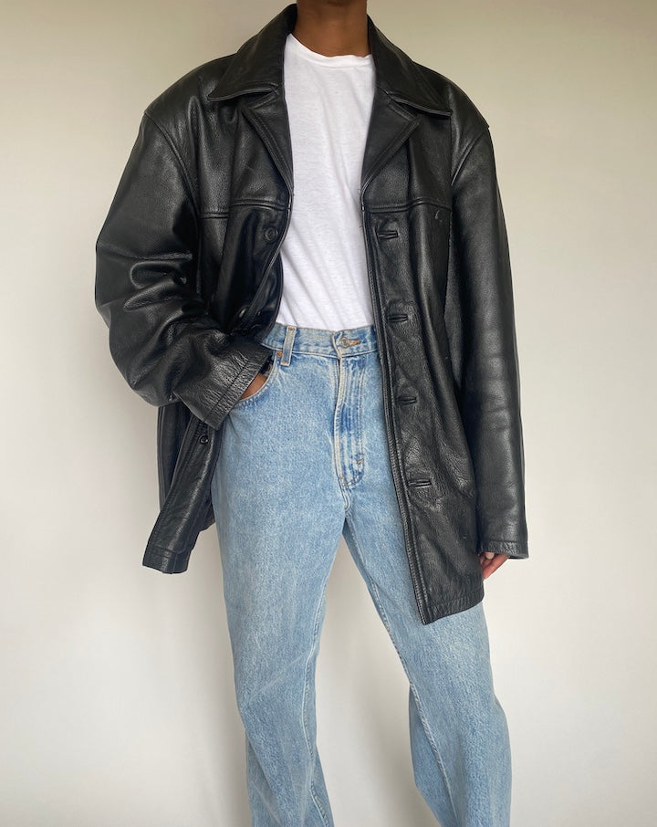 VINTAGE BLACK LEATHER JACKET 3817