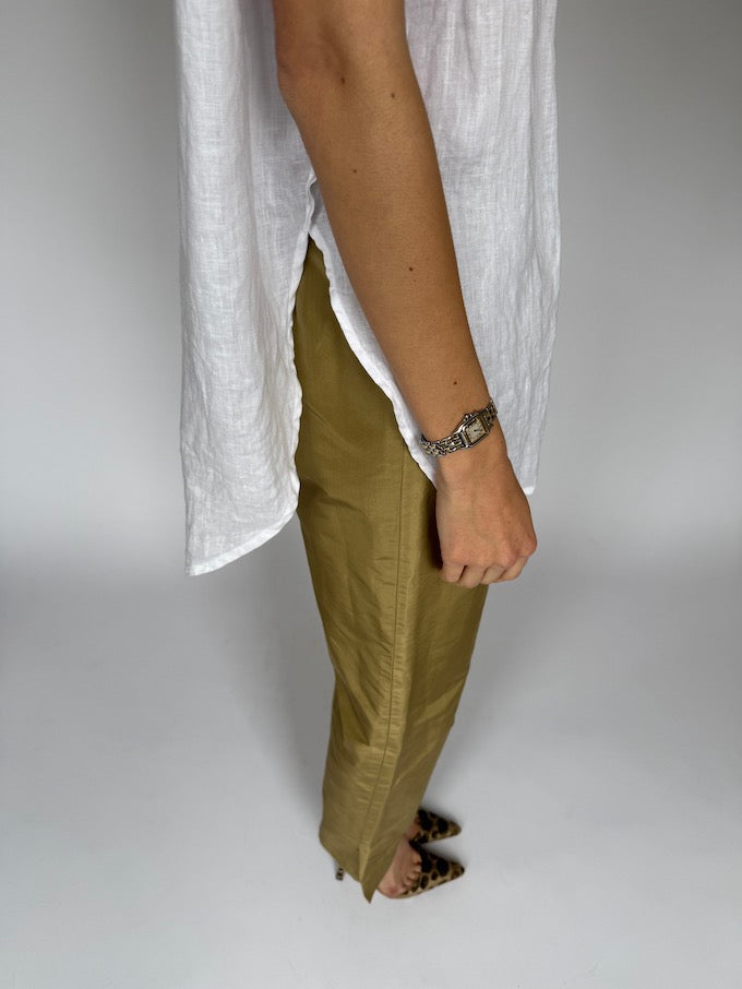 Vintage Short Sleeve Top In Linen 5790