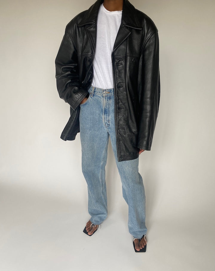 VINTAGE BLACK LEATHER JACKET 3817