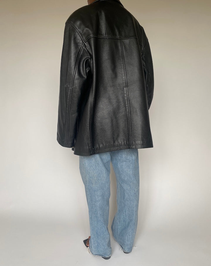 VINTAGE BLACK LEATHER JACKET 3817