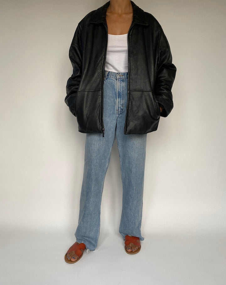 VINTAGE BLACK LEATHER JACKET 2891