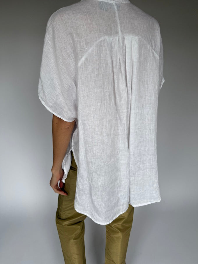 Vintage Short Sleeve Top In Linen 5790