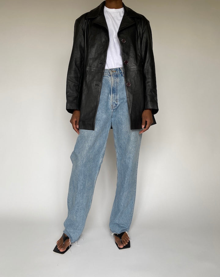 VINTAGE BLACK LEATHER JACKET 3819