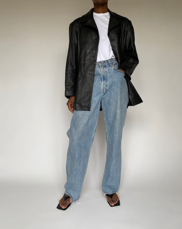 VINTAGE BLACK LEATHER JACKET 3819