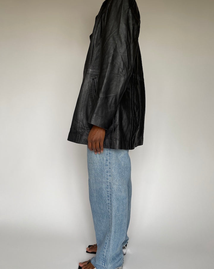 VINTAGE BLACK LEATHER JACKET 3819
